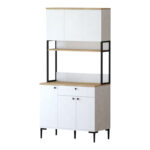 Ντουλάπια κουζίνας Lenner λευκό-sonoma 90x45x184εκ