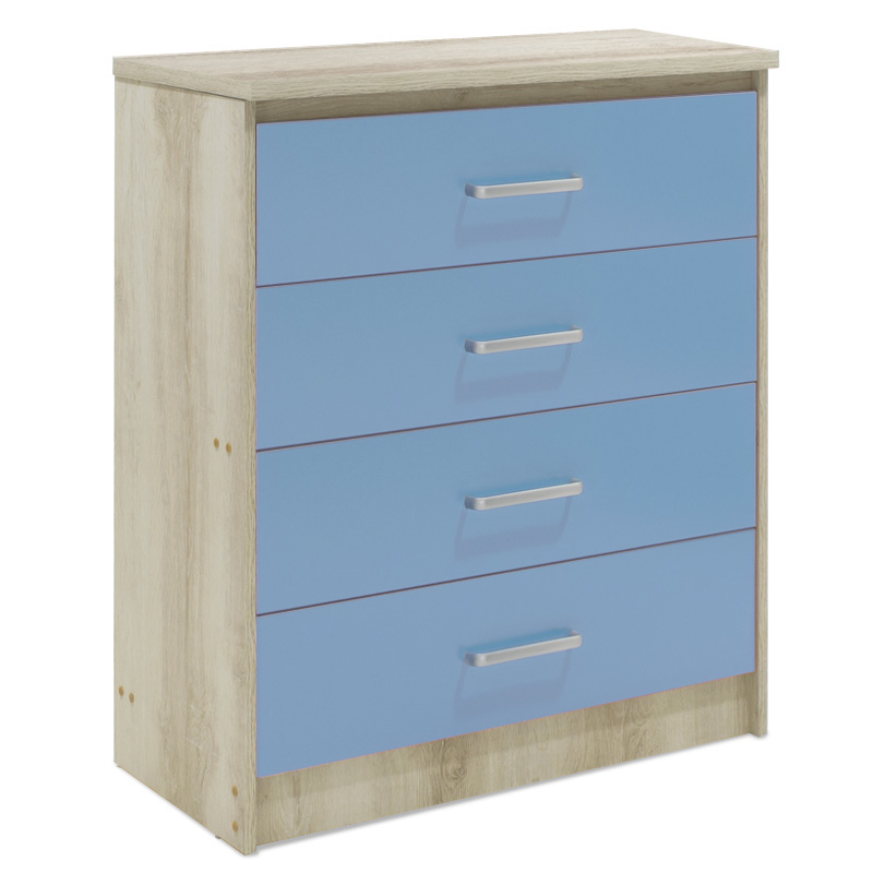 Συρταριέρα παιδική Looney pakoworld με 4 συρτάρια χρώμα castillo-μπλε 80x40x95εκ Συρταριέρα παιδική Looney με 4 συρτάρια χρώμα castillo-μπλε 80x40x95εκ - Image 1