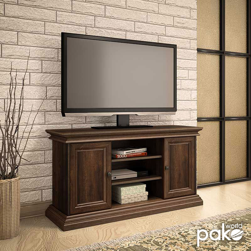 Έπιπλο τηλεόρασης Mozart pakoworld χρώμα καρυδί 121x40x65εκ Έπιπλο τηλεόρασης Mozart χρώμα καρυδί 121x40x65εκ - Image 1