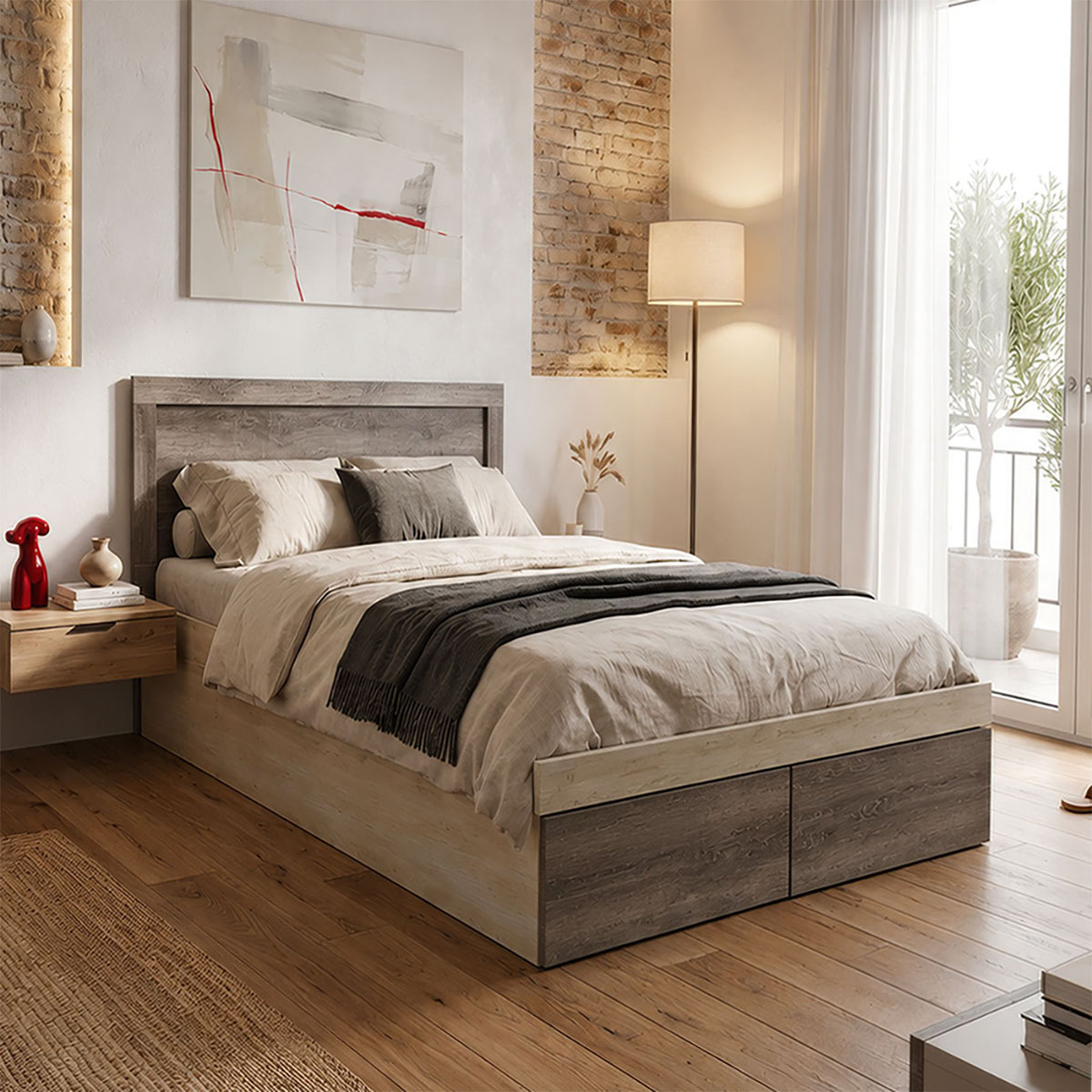 Κρεβάτι ημίδιπλο Olympus pakoworld με συρτάρι castillo toro 120x200εκ Κρεβάτι ημίδιπλο Olympus με συρτάρι castillo toro 120x200εκ - Image 1