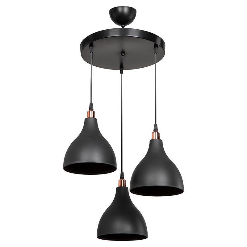 Φωτιστικό οροφής τρίφωτο Lofty pakoworld Ε27 μαύρο Φ40x80εκ Φωτιστικό οροφής τρίφωτο Lofty Ε27 μαύρο Φ40x80εκ - Image 1