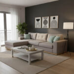 Γωνιακός καναπές δεξιά γωνία Boston ύφασμα elephant-ciel 280x225x90εκ