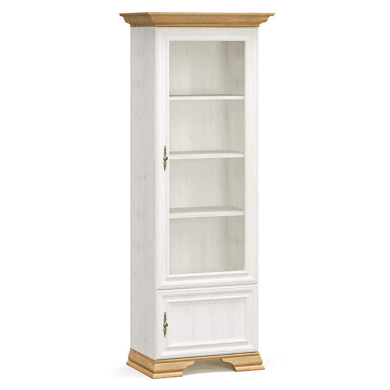 Βιτρίνα Jaden pakoworld golden oak-λευκό antique 70,5x43x197,5εκ Βιτρίνα Jaden golden oak-λευκό antique 70,5x43x197,5εκ - Image 1