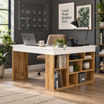 Γραφείο γωνιακό Rosaline λευκό-oak 120x129x72εκ