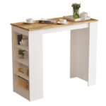 Τραπέζι μπαρ Riff λευκό-oak 120x51.5x101.5εκ