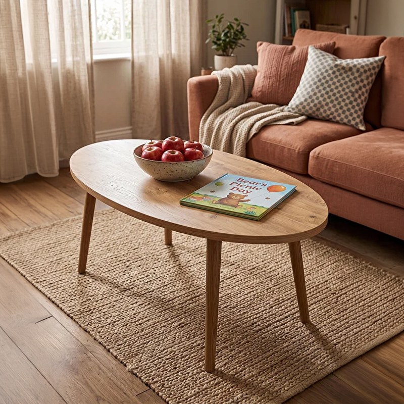 Τραπέζι σαλονιού Sartori pakoworld oak 90x45x43εκ Τραπέζι σαλονιού Sartori oak 90x45x43εκ - Image 1