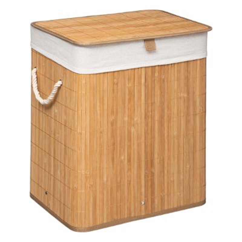 Καλάθι απλύτων Natural pakoworld χρώμα φυσικό-λευκό 40x30x50εκ Καλάθι απλύτων Natural χρώμα φυσικό-λευκό 40x30x50εκ - Image 1
