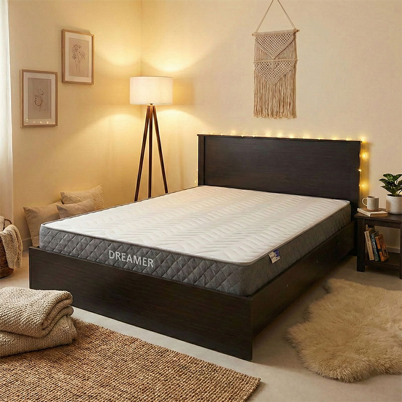 Κρεβάτι με στρώμα Athos-Dreamer pakoworld wenge 160x200εκ Κρεβάτι με στρώμα Athos-Dreamer wenge 160x200εκ - Image 1