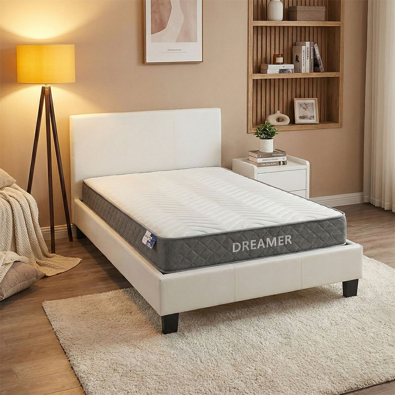Κρεβάτι με στρώμα Nevil-Dreamer pakoworld pu λευκό 100x200εκ Κρεβάτι με στρώμα Nevil-Dreamer pu λευκό 100x200εκ - Image 1