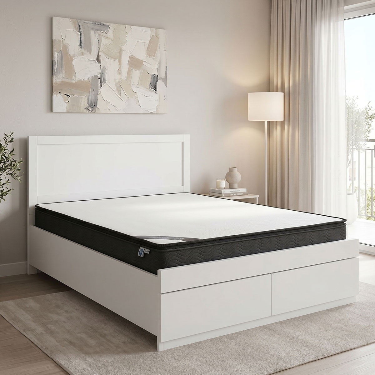 Κρεβάτι με στρώμα και συρτάρι Olympus-Perfecto pakoworld λευκό 120x200εκ Κρεβάτι με στρώμα και συρτάρι Olympus-Perfecto λευκό 120x200εκ - Image 1