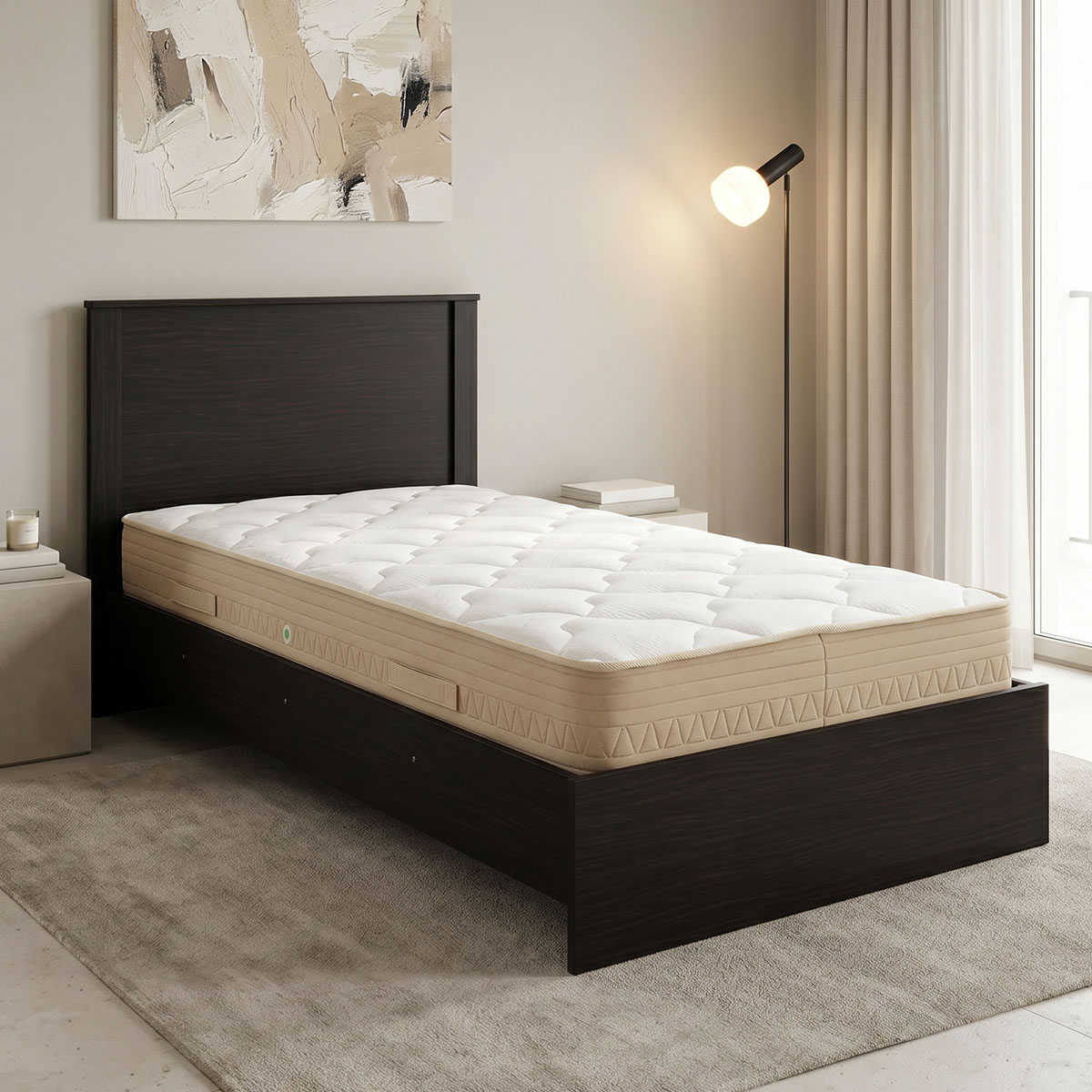 Κρεβάτι με στρώμα Athos Sleepy pakoworld wenge 90x190εκ Κρεβάτι με στρώμα Athos Sleepy wenge 90x190εκ - Image 1