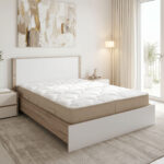 Κρεβάτι με στρώμα Athos Sleepy sonoma λευκό 160x200εκ