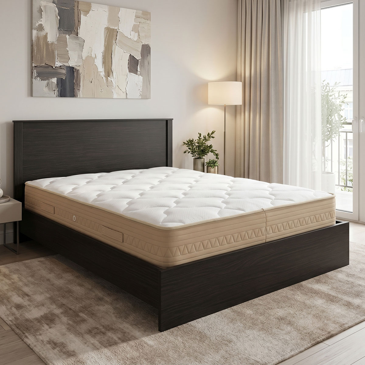 Κρεβάτι με στρώμα Athos Sleepy pakoworld wenge 160x200εκ Κρεβάτι με στρώμα Athos Sleepy wenge 160x200εκ - Image 1