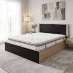 Κρεβάτι με στρώμα Athos Utopia sonoma και ανθρακί 160x200εκ