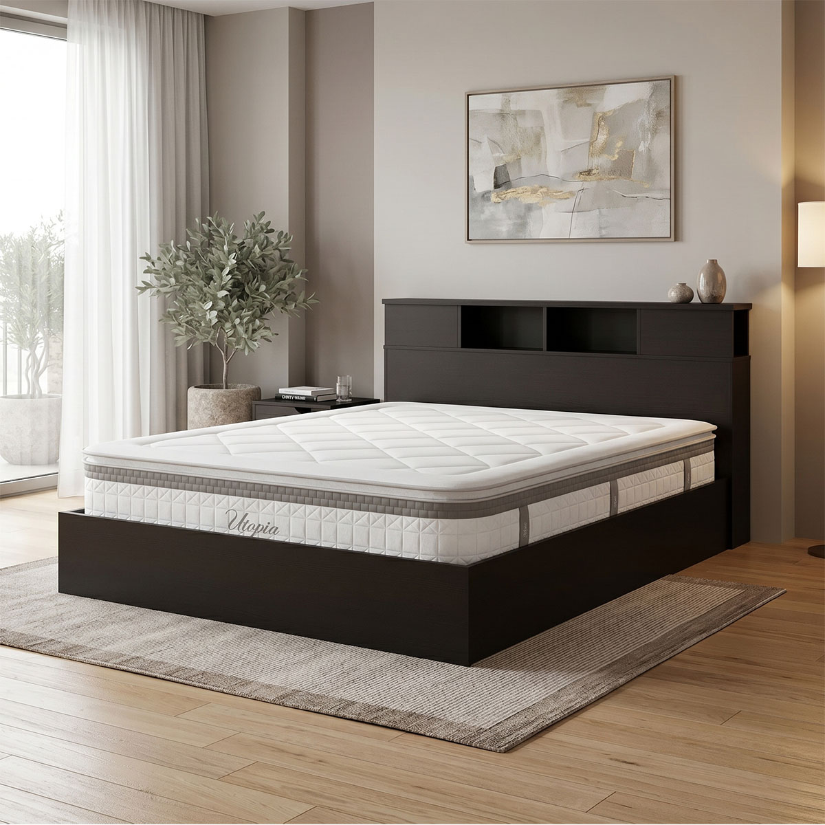 Κρεβάτι με στρώμα Olympus Utopia pakoworld wenge 160x200εκ Κρεβάτι με στρώμα Olympus Utopia wenge 160x200εκ - Image 1