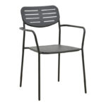 Πολυθρόνα Deraby στοιβαζόμενη μαύρο μέταλλο 56x45.5x83εκ