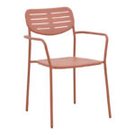 Πολυθρόνα Deraby στοιβαζόμενη terracotta μέταλλο 56x45.5x83εκ