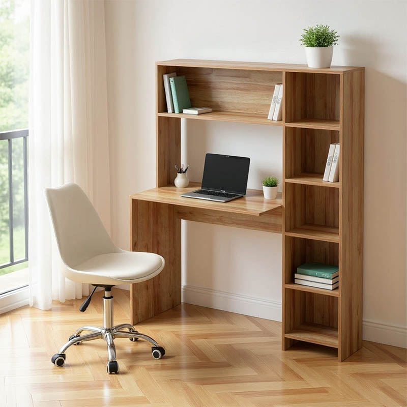 Γραφείο με βιβλιοθήκη Janson pakoworld oak 113.2x40x141.8εκ Γραφείο με βιβλιοθήκη Janson oak 113.2x40x141.8εκ - Image 1