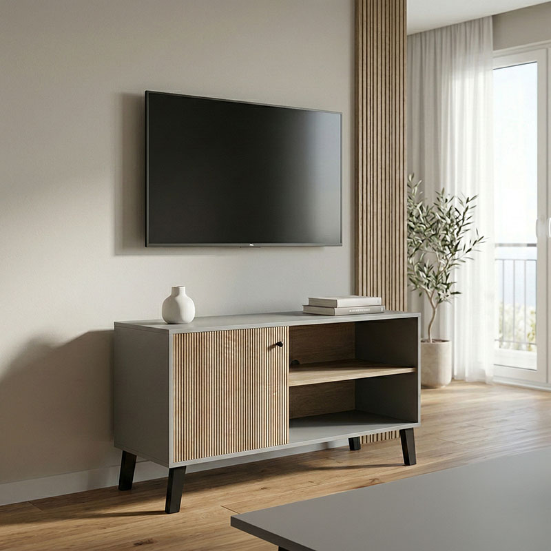 Έπιπλο τηλεόρασης Tuscany pakoworld sonoma-ανθρακί 100x40x51εκ Έπιπλο τηλεόρασης Tuscany sonoma-ανθρακί 100x40x51εκ - Image 1