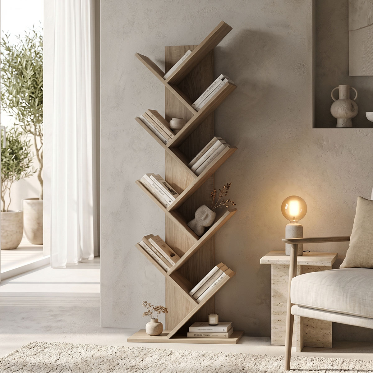 Βιβλιοθήκη Fyllo pakoworld sonoma 50x25x141.5εκ Βιβλιοθήκη Fyllo sonoma 50x25x141.5εκ - Image 1