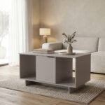 Τραπέζι σαλονιού Nalinda taupe 100x55x55εκ