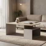 Τραπέζι σαλονιού Wendo taupe-sonoma 91x37x50εκ