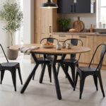 Tραπέζι Frances επεκτεινόμενο MDF sonoma-μαύρο 100-140x100x75εκ