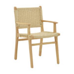 Πολυθρόνα Julien rubber wood και σχοινί σε φυσική απόχρωση 62x60x85εκ