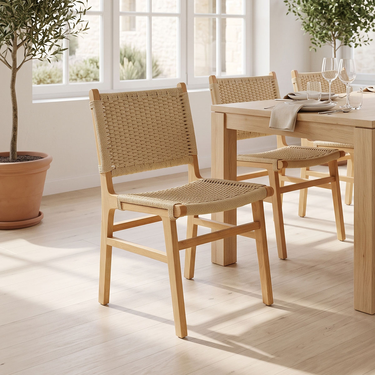 Καρέκλα Julien pakoworld rubberwood φυσικό-έδρα φυσικό σχοινί 61x54x85εκ Καρέκλα Julien rubberwood φυσικό-έδρα φυσικό σχοινί 61x54x85εκ - Image 1