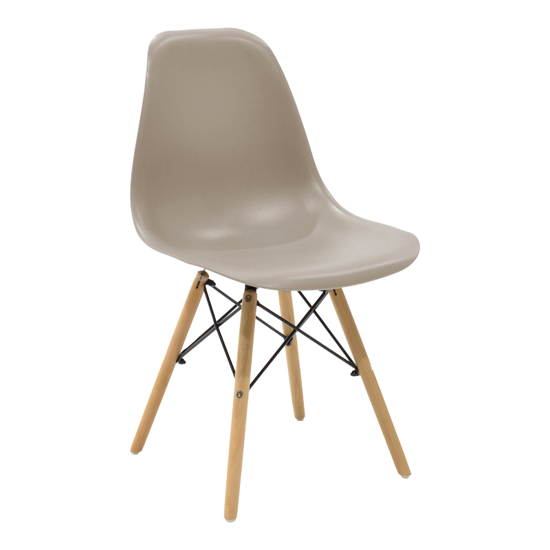 Καρέκλα Julita pakoworld PP cappuccino με φυσικό πόδι 46x52x80εκ Καρέκλα Julita PP cappuccino με φυσικό πόδι 46x52x80εκ - Image 1