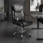 Καρέκλα γραφείου διευθυντή Quilted pu μαύρο 62x70x116εκ