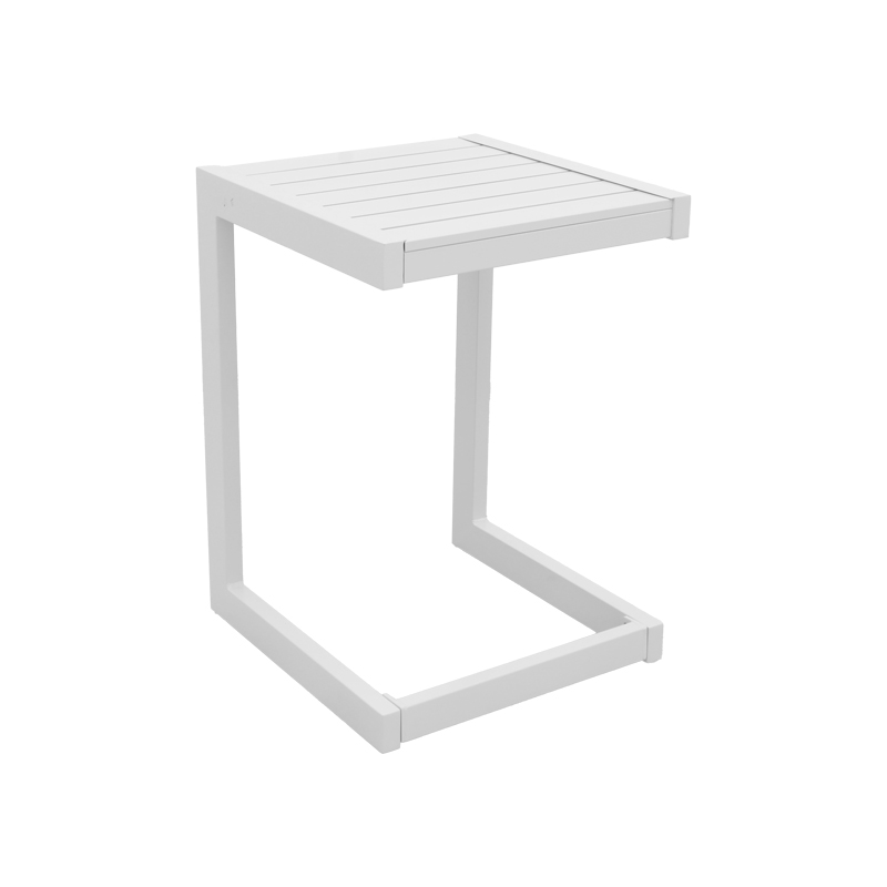 Τραπέζι Aether pakoworld λευκό αλουμίνιο 37.5x36.5x53εκ Τραπέζι Aether λευκό αλουμίνιο 37.5x36.5x53εκ - Image 1