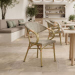 Πολυθρόνα Isaia φυσικό αλουμίνιο-textilene γκρι 57x57x83εκ