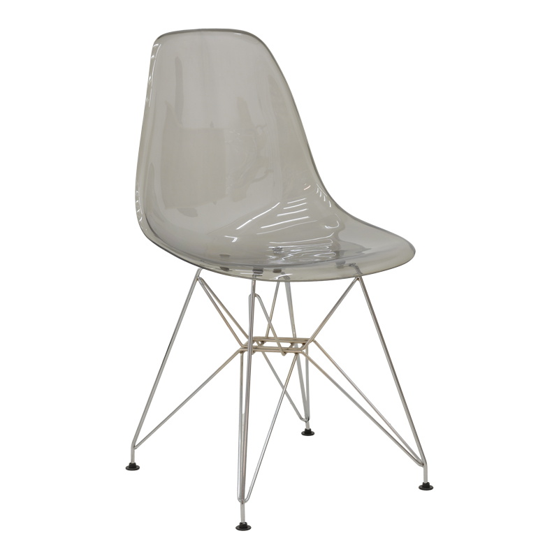 Καρέκλα Adelle pakoworld PP διάφανο γκρι-inox πόδι 46x55x81εκ Καρέκλα Adelle PP διάφανο γκρι-inox πόδι 46x55x81εκ - Image 1