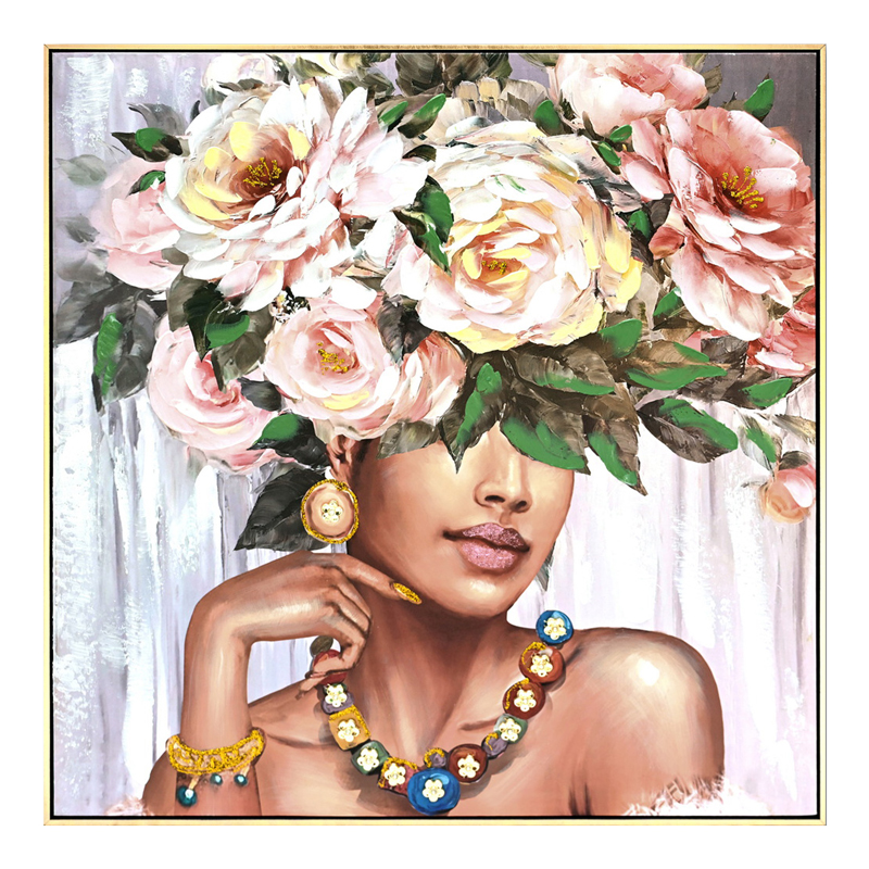 Πίνακας σε καμβά Flowergirl Inart 82x4.5x82εκ Πίνακας σε καμβά Flowergirl Inart 82x4.5x82εκ - Image 1