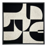 Πίνακας με πλαίσιο Jeire μαύρο-λευκό 62x2.5x62εκ