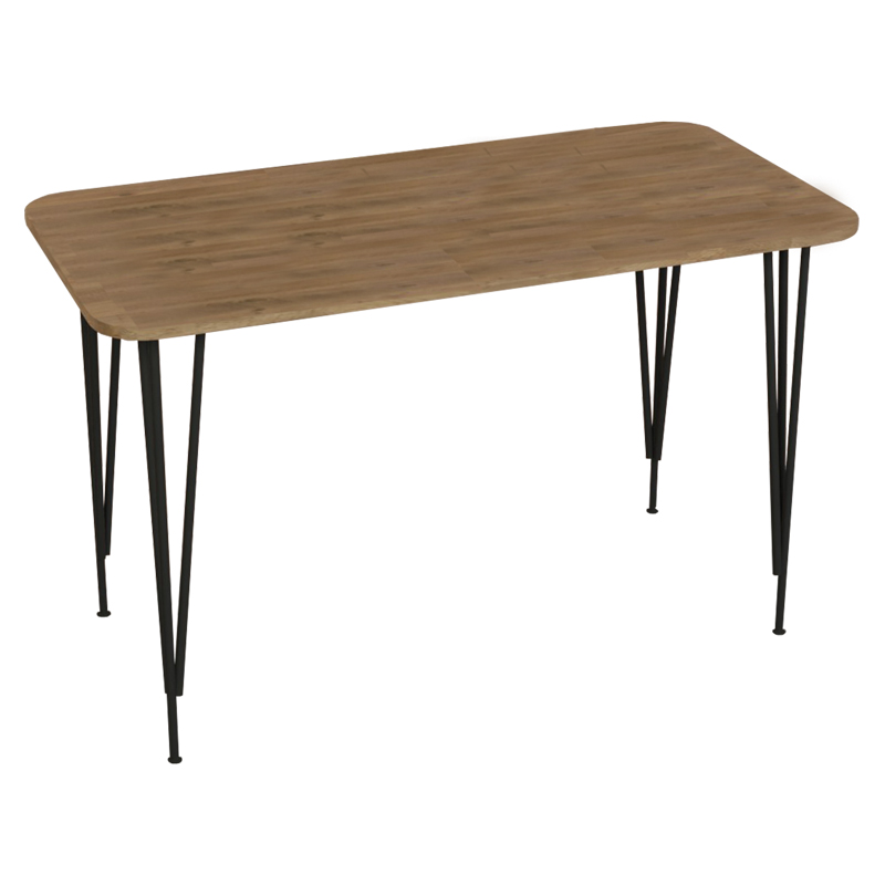 Τραπέζι Polkan pakoworld oak μελαμίνης-μαύρο μέταλλο 120x60x73εκ Τραπέζι Polkan oak μελαμίνης-μαύρο μέταλλο 120x60x73εκ - Image 1