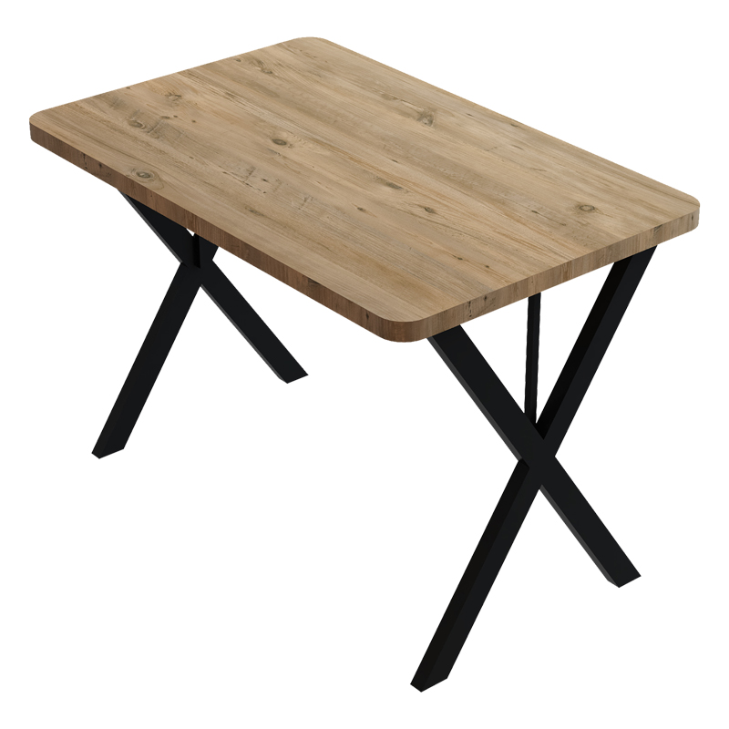 Τραπέζι Zeryin pakoworld oak μελαμίνης-μαύρο μέταλλο 110x70x75εκ Τραπέζι Zeryin oak μελαμίνης-μαύρο μέταλλο 110x70x75εκ - Image 1