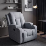 Πολυθρόνα relax με μηχανισμό massage Gessel ανθρακί ύφασμα 80x90x98εκ