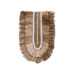 Διακοσμητικό τοίχου Earsy II Inart seagrass σε φυσικό χρώμα 38x30x8εκ