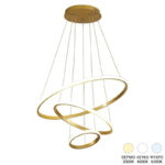 Φωτιστικό οροφής Rings led μέταλλο χρυσό Φ60x100εκ