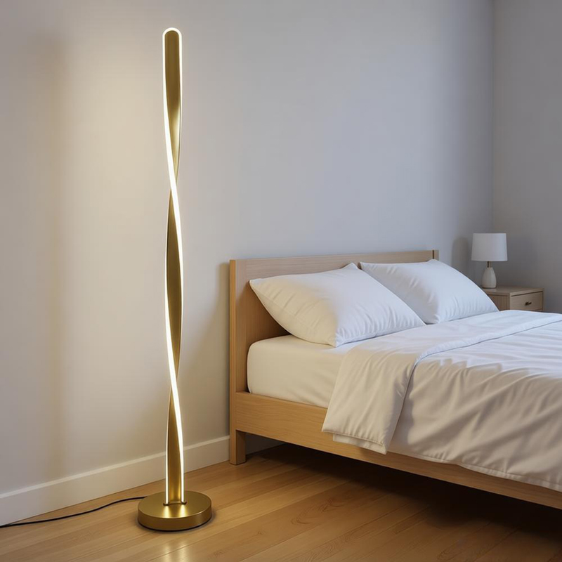 Φωτιστικό δαπέδου Jounko pakoworld led χρυσό μεταλλικό Φ20x130εκ Φωτιστικό δαπέδου Jounko led χρυσό μεταλλικό Φ20x130εκ - Image 1