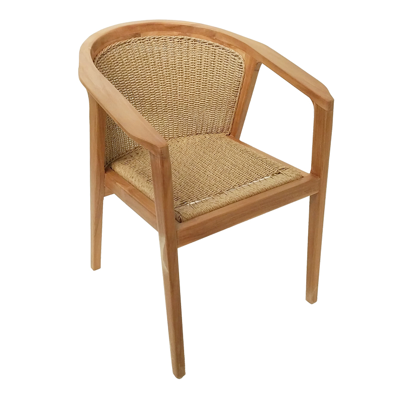 Πολυθρόνα Granny pakoworld teak wood και συνθετικό σχοινί σε φυσική απόχρωση 60x60x82εκ Πολυθρόνα Granny teak wood και συνθετικό σχοινί σε φυσική απόχρωση 60x60x82εκ - Image 1
