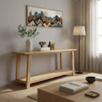Κονσόλα Decoza teak ξύλο σε φυσική απόχρωση 200x40x80εκ