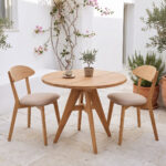 Τραπέζι Cadrada teak ξύλο σε φυσική απόχρωση Φ80x76εκ