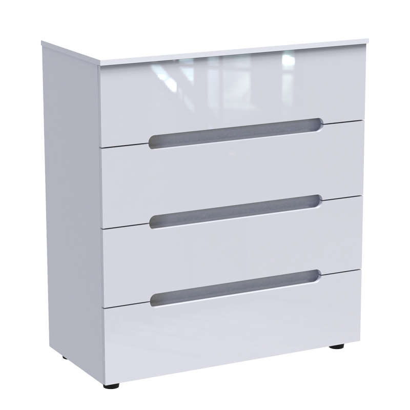 Συρταριέρα Afina pakoworld mdf σε λευκή glossy απόχρωση 90x44x101εκ Συρταριέρα Afina mdf σε λευκή glossy απόχρωση 90x44x101εκ - Image 1