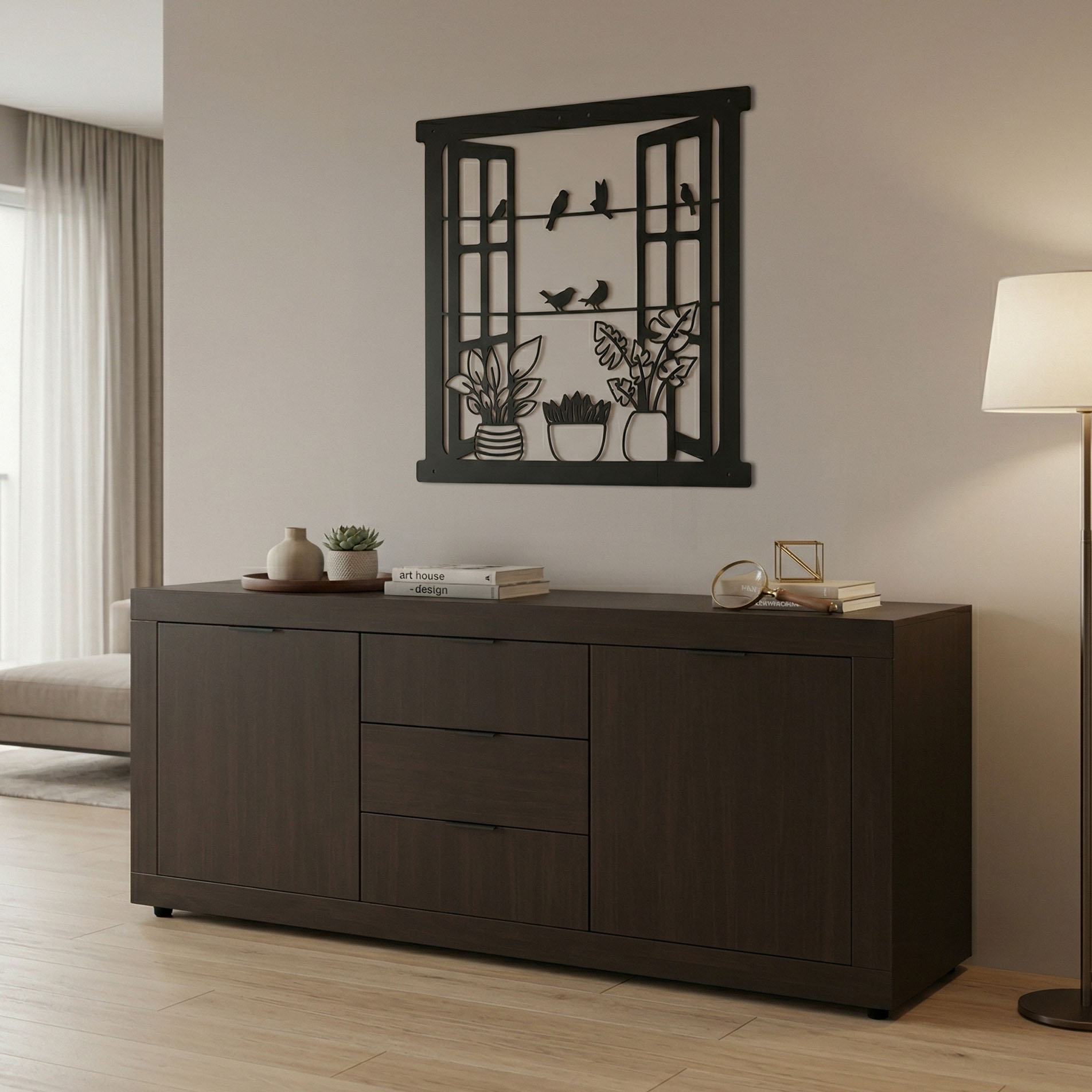 Μπουφές Doha pakoworld σε wenge απόχρωση 180x45x80.5εκ Μπουφές Doha σε wenge απόχρωση 180x45x80.5εκ - Image 1