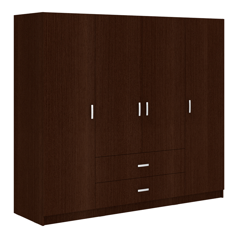 Ντουλάπα τετράφυλλη Royal pakoworld με συρτάρια wenge 200x58x177εκ Ντουλάπα τετράφυλλη Royal με συρτάρια wenge 200x58x177εκ - Image 1