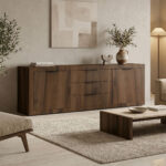 Μπουφές Doha καρυδί με oak 210x45x80.5εκ