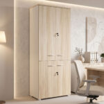 Ντουλάπα γραφείου Stark σε oak-μπεζ 80x40x200εκ